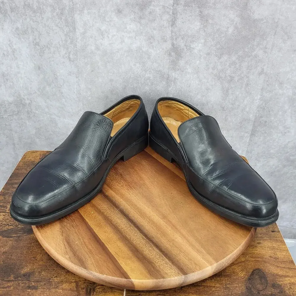 Sandro Moscoloni Loafers Mens 13 D Black Leather Slip On Dress Shoes Brazil Made